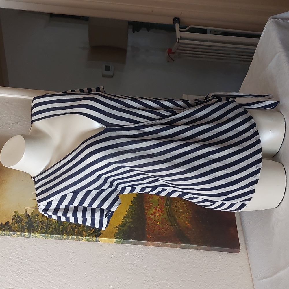 Michael Kors short sleeve top.  Size M. Blue and white. Pre-owned. Great cond.